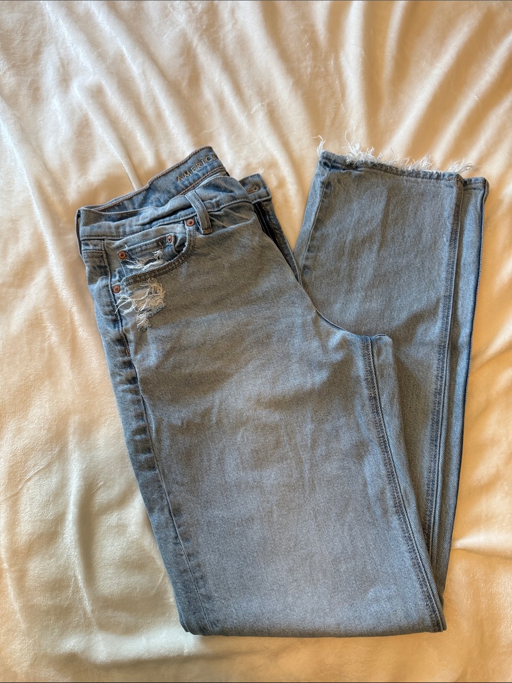 American Eagle Outfitters Light Blue Straight Leg Jeans